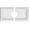 Ekena Millwork Rectangle Architectural Grade PVC Ceiling Medallion, 14"W x 7"H x 3"ID x 4 3/4"C x 1"P, Two-Piece CMP14X7RE2-03000 - alternate 1